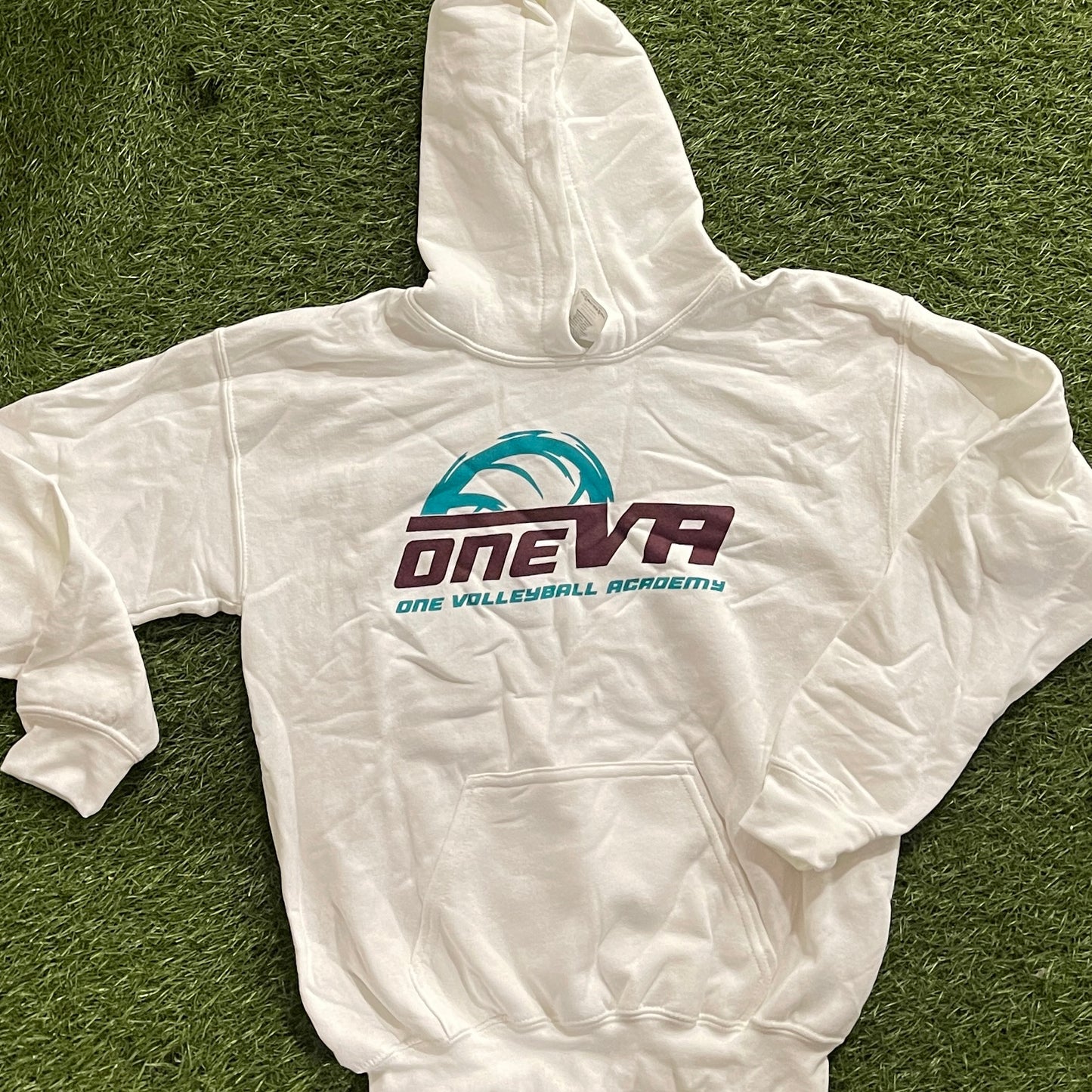 White/turquoise hoodie - YOUTH