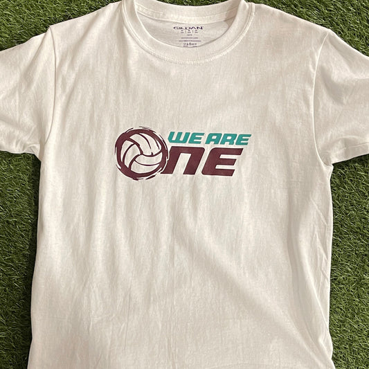WHITE TEE MAROON/TURQUOISE - YOUTH