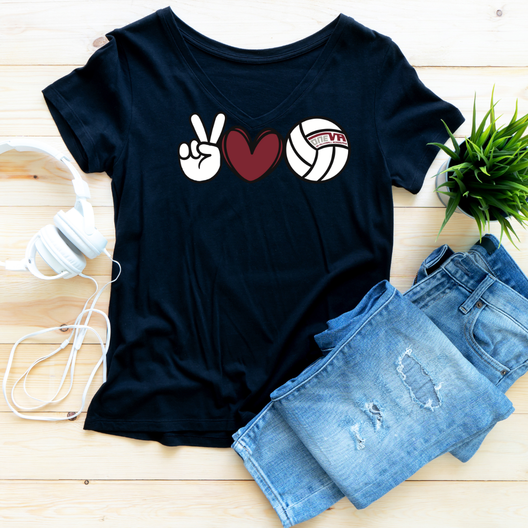Peace,Love, Volleyball tee